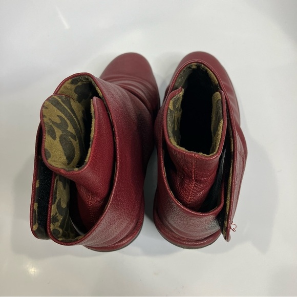 Fly London Yomi wedge ankle boots red leather size 39 8.5 punk casual modern - Picture 5 of 8